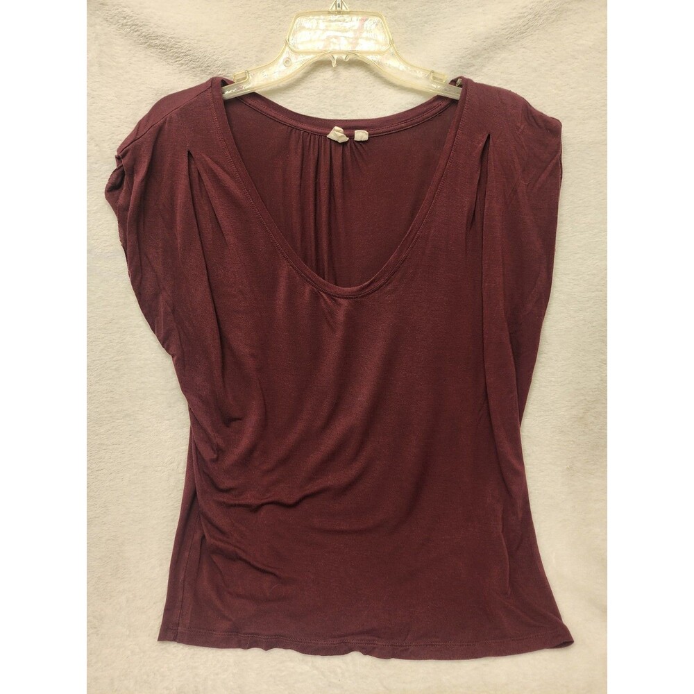 Gap Maroon Knit Loose Fit Top Tee Size L Women's